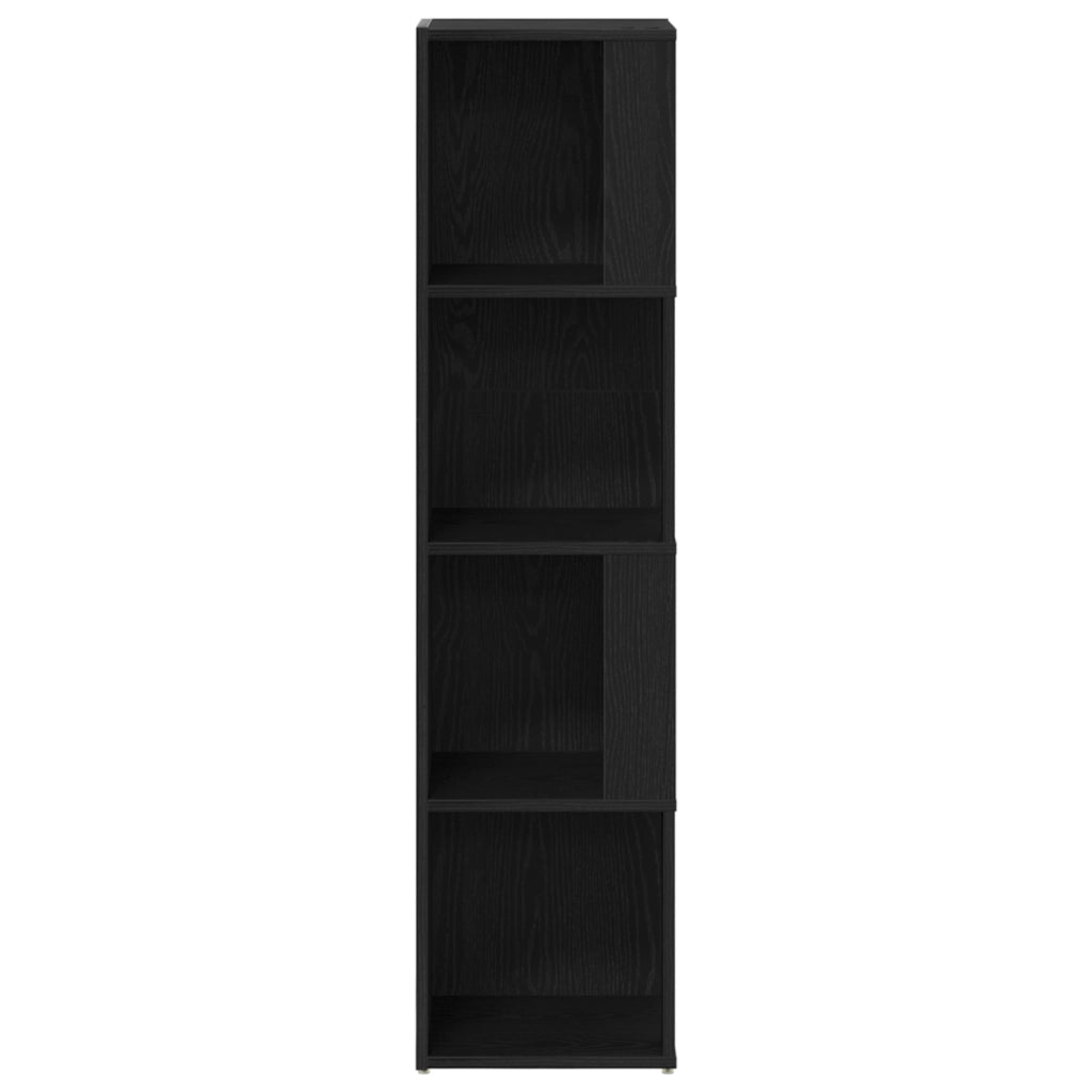 Libreria Nera in Rovere 33x33x132 cm in Legno Ingegnerizzato
