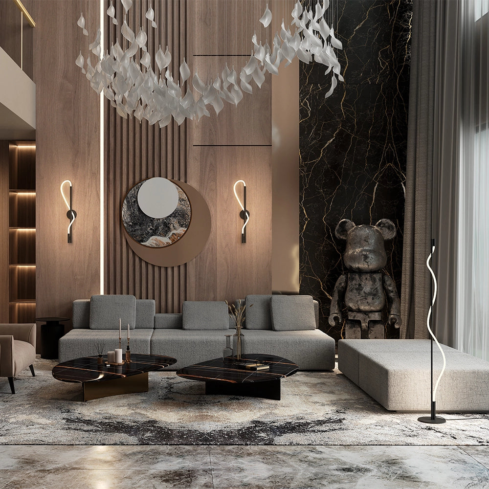 Lampada da terra Maytoni Tau nera LED 15W 3000K 150cm
