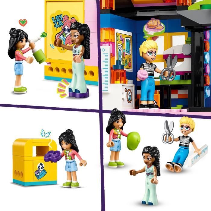 LEGO Friends Negozio di abbigliamento vintage, modello con mini-doll di Olly, Liann e Jordin e un gatto 42614 Friends, 42614