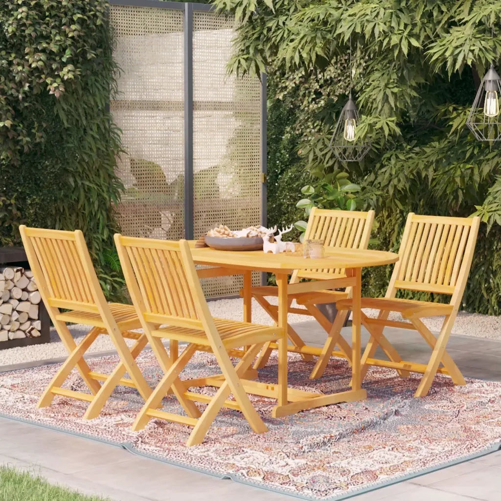 Set da Pranzo da Giardino 5 pz in Legno Massello di Teak 3059537
