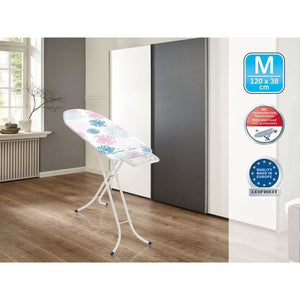 LEIFHEIT 72577 Classic M Asse da stiro Basic, asse da stiro 120x38 cm, regolabile in altezza con poggiaferro fisso