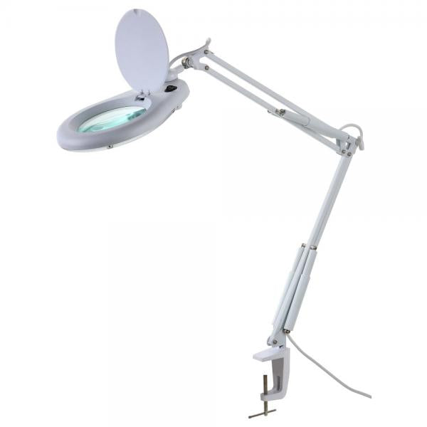 Lente d'ingrandimento con lampada e morsetto