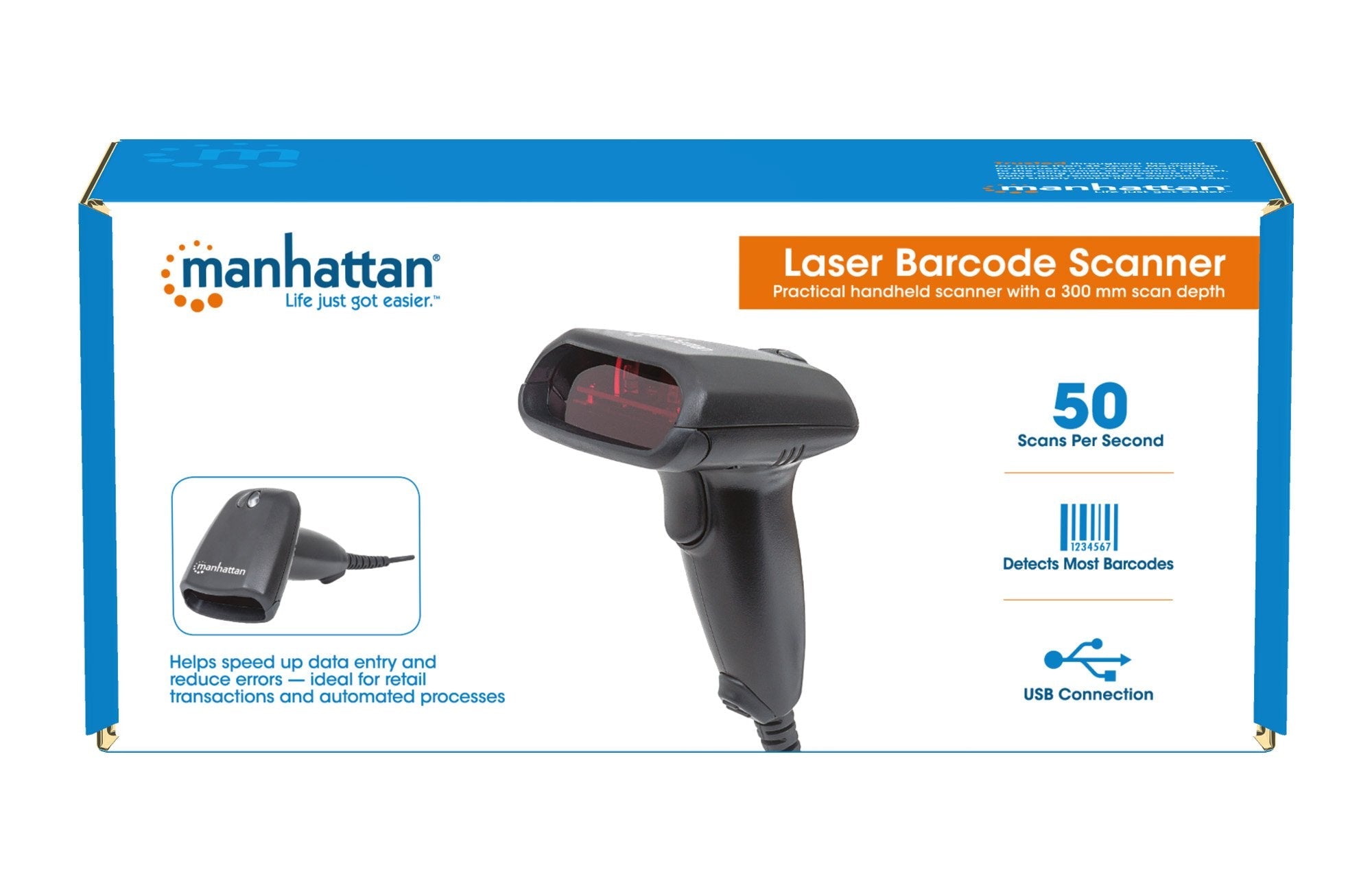 Lettore Laser Barcode USB Nero