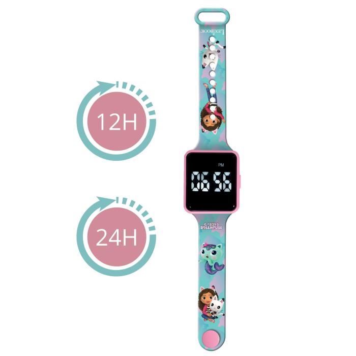 Lexibook - Gabby e la casa magica - Orologio LED connesso - Bracciale regolabile