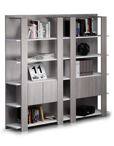 Libreria a giorno con struttura in melaminico cm. 100x38,6x198h
