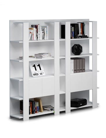 Libreria a giorno con struttura in melaminico cm. 100x38,6x198h
