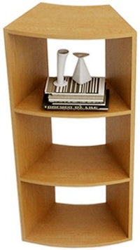 Libreria angolare a 45 con due ripiani a giorno cm. 27,4/49,8x60x91h