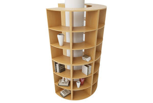 Libreria angolare a 45 con due ripiani a giorno cm. 27,4/49,8x60x91h