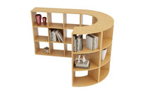 Libreria angolare a 45 con due ripiani a giorno cm. 27,4/49,8x60x91h
