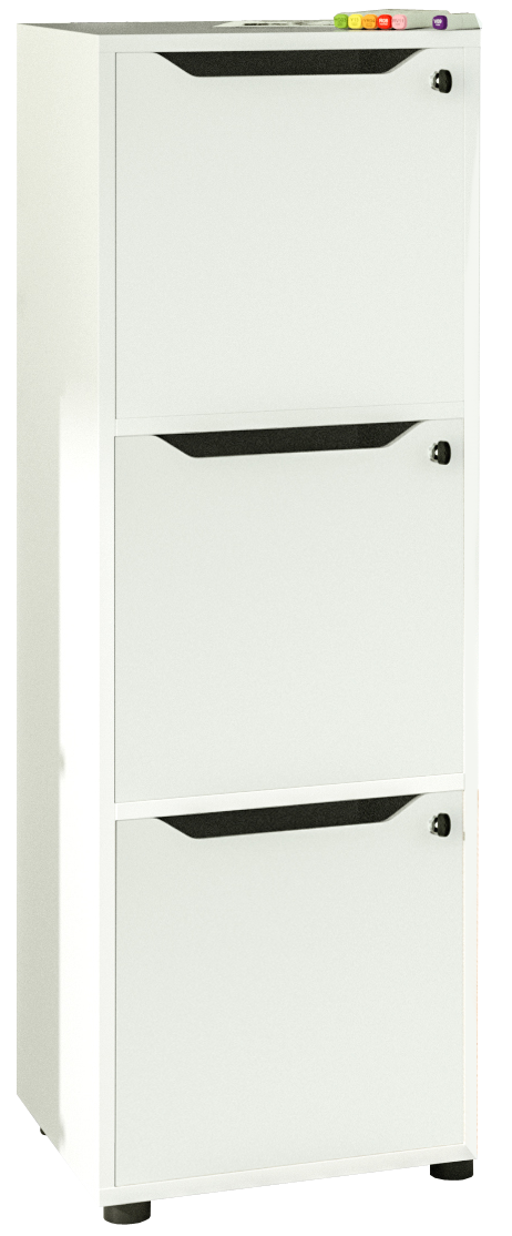 Libreria casellario in melaminico con 3 caselle ad ante cm. 41x40x121,6h