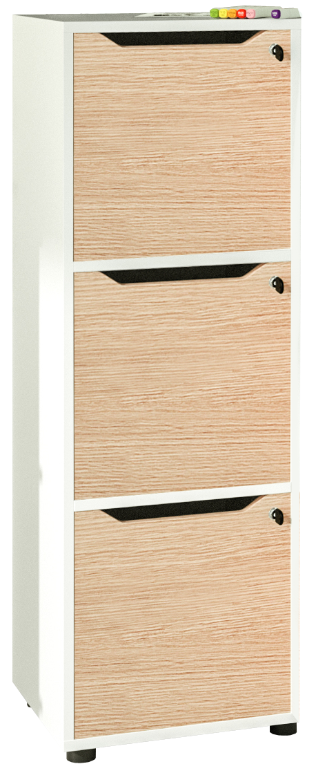 Libreria casellario in melaminico con 3 caselle ad ante cm. 41x40x121,6h