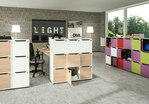 Libreria casellario in melaminico con 3 caselle ad ante cm. 41x40x121,6h