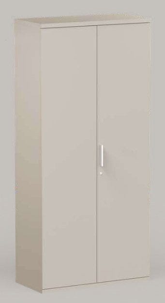 Libreria da ufficio con piani regolabili ed ante in legno cm. 90,2x33,8/43,4x196,80h