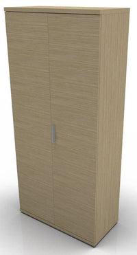 Libreria da ufficio con piani regolabili ed ante in legno cm. 90,2x33,8/43,4x196,80h