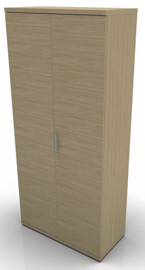 Libreria da ufficio con piani regolabili ed ante in legno cm. 90,2x33,8/43,4x196,80h