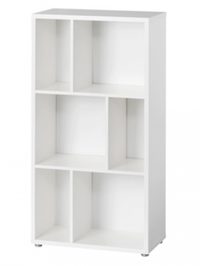 LIBRERIA IN KIT A 2 RIPIANI CON DIVISORI CM. 61X33X117H BIANCA