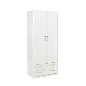 LINEA MODERN ARMADIO 2 ANTE + 2 CASSETTI BIANCO FRASSINO CM. H210X91X52