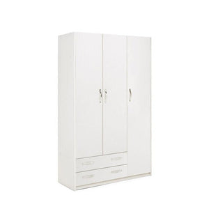 LINEA MODERN ARMADIO 3 ANTE + 2 CASSETTI BIANCO FRASSINO CM. H210X135X52