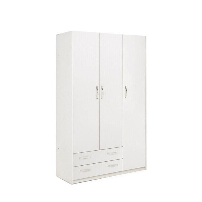 LINEA MODERN ARMADIO 3 ANTE + 2 CASSETTI BIANCO FRASSINO CM. H210X135X52