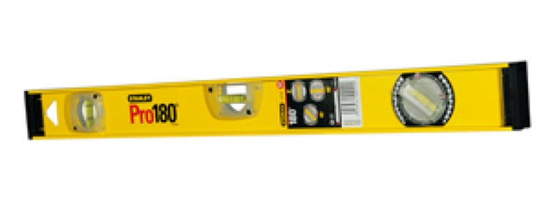 LIVELLE A BOLLE 3 BOLLE ANTI-SCHOCK CON BOLLA REGOLABILE STANLEY PRO180 CM. 80