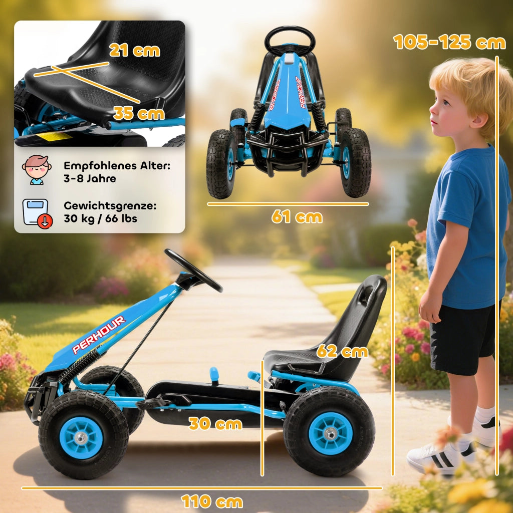 Go-Kart per Bambini con Sgabello Regolabile ¨C zephmum ¨C Blu