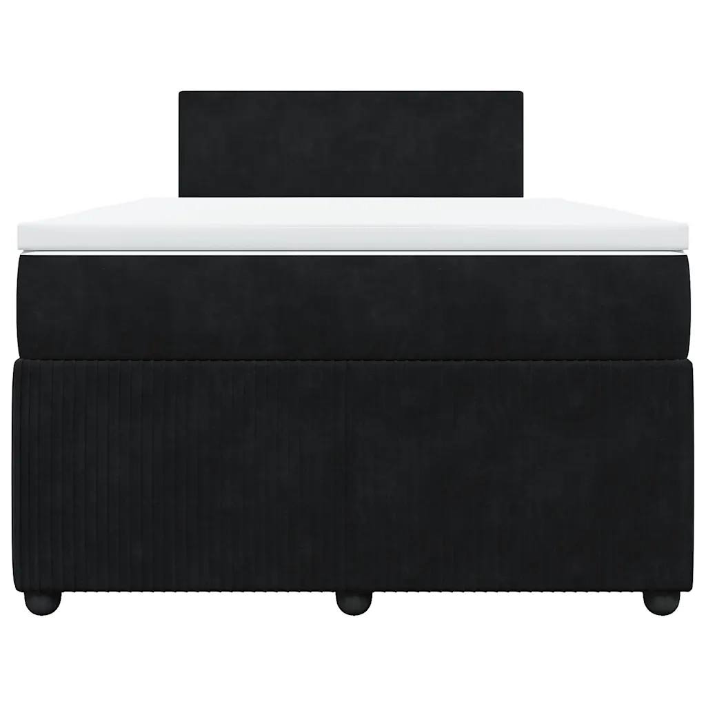 Giroletto a Molle con Materasso Nero 120x190 cm in Velluto