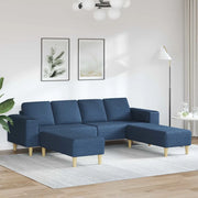 Set di divani 3 pcs Blu Tessuto