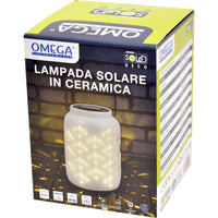 LAMPADA SOLARE CERAMICA GRANDE C/APPENDINO BIANCA