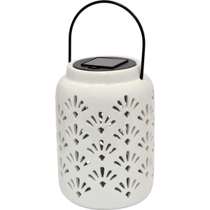 LAMPADA SOLARE CERAMICA GRANDE C/APPENDINO BIANCA