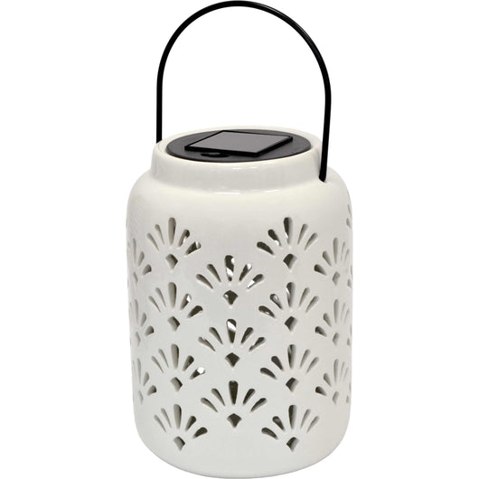 LAMPADA SOLARE CERAMICA GRANDE C/APPENDINO BIANCA