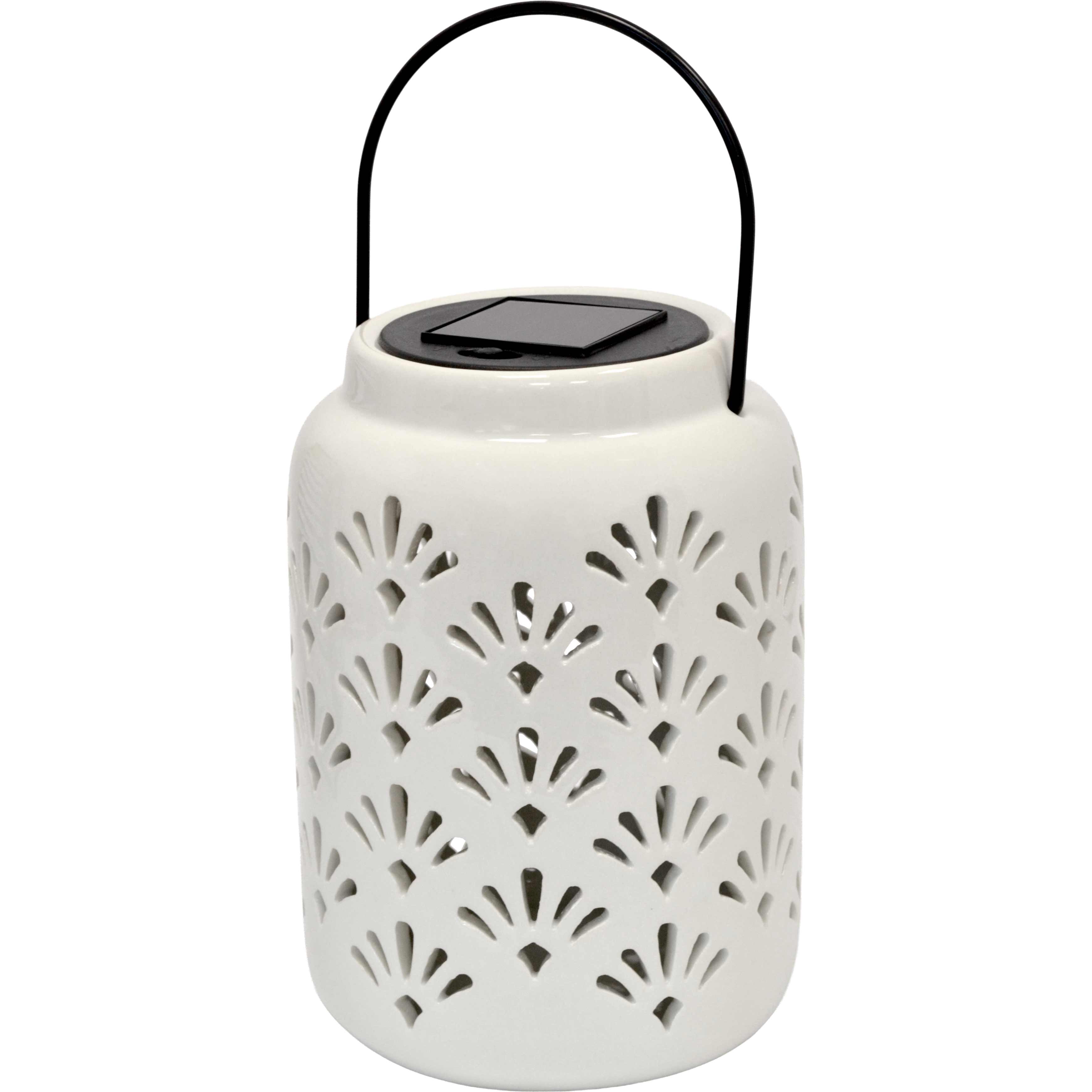 LAMPADA SOLARE CERAMICA GRANDE CON APPENDINO BIANCA