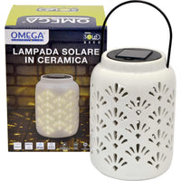 LAMPADA SOLARE CERAMICA GRANDE CON APPENDINO BIANCA