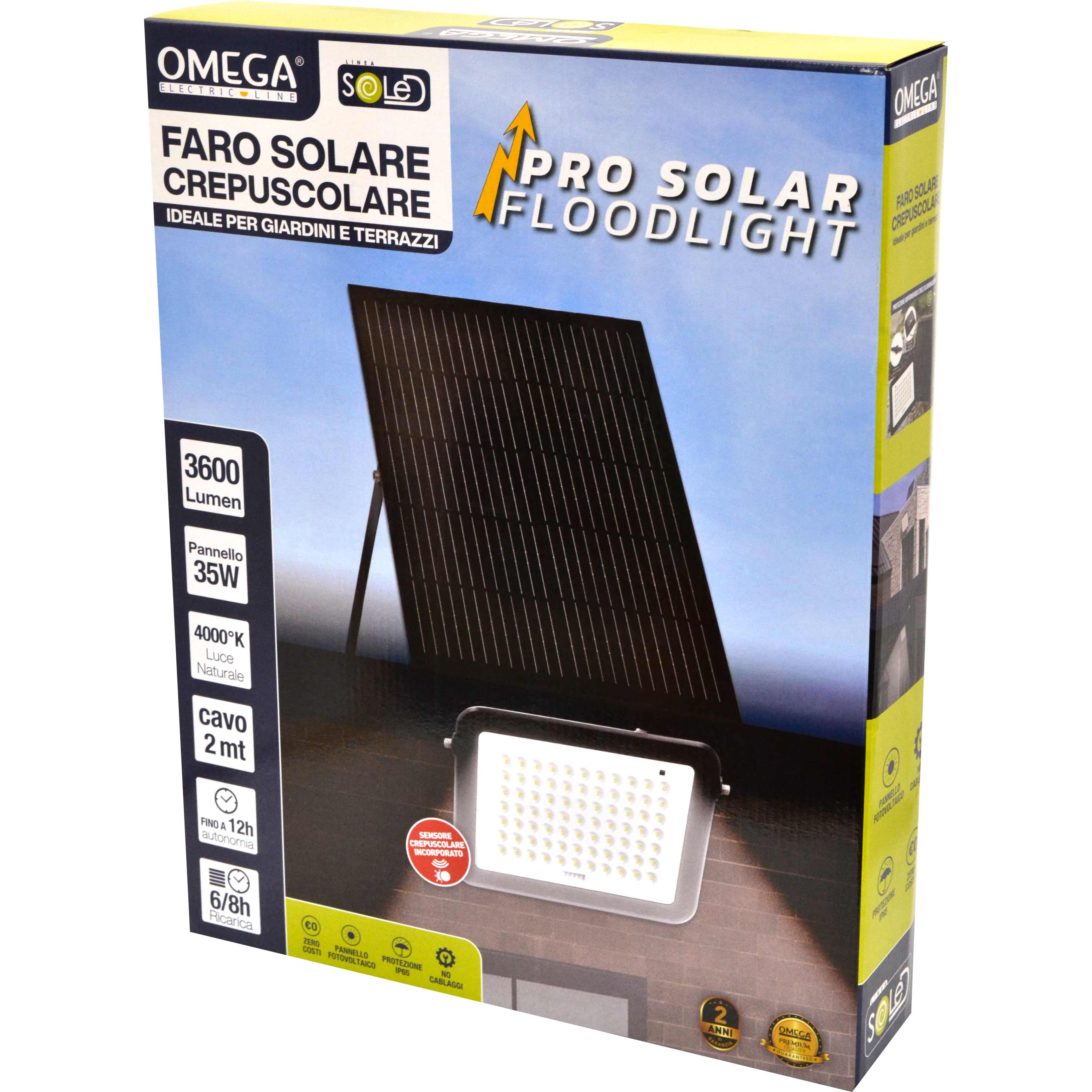 Floodlight pro energia solare  3600LM IP65 4000K