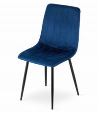 Sedia VALORA JEWA - Design ergonomico in velluto blu navy x 4