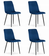 Sedia VALORA JEWA - Design ergonomico in velluto blu navy x 4