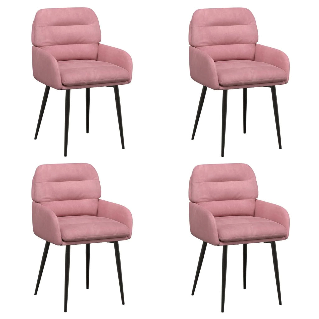 Sedie da pranzo 4 pcs Velluto (V) Rosa 59 x 59,5 x 90 cm 3428240