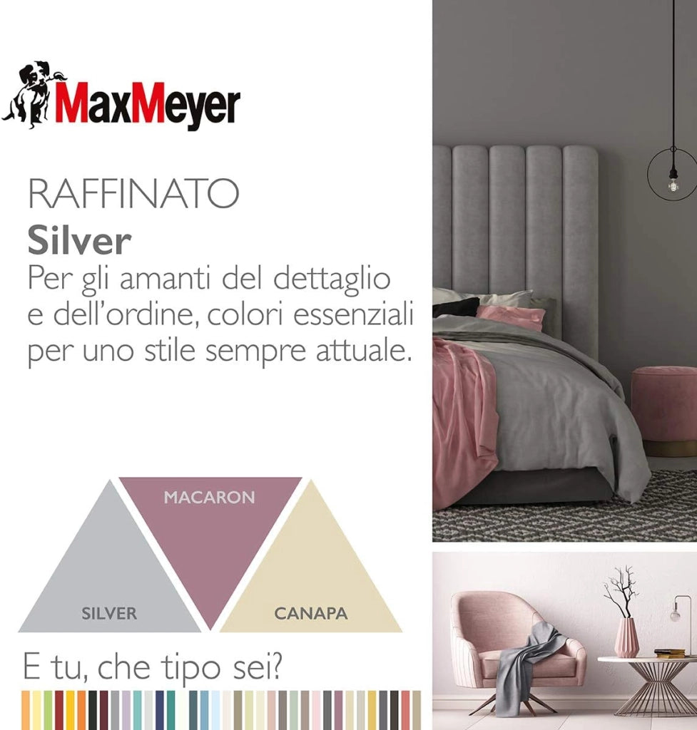 Idropittura Colorata Superlavabile per Interni HomeColor, Colore Silver, 2.5L