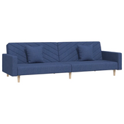 Divano letto | Sof¨¤ letto | Letto singolo a 2 Posti con 2 Cuscini Blu in Tessuto