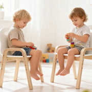 Set di 2 sedie per bambini regolabili in legno bianco