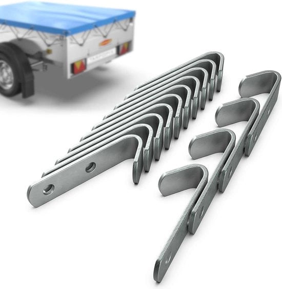 Haken per zeildoek, 50 x 13 x 2,5 mm, per 20 pezzi, haken per ancore, in acciaio zincato, robusti chiodi per ancore per parete, rete e