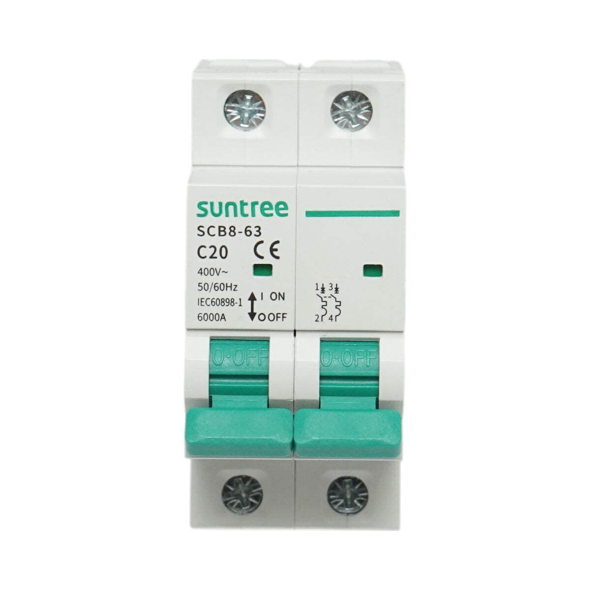 Sicurezza automatica tipo interruttore 2P, 20A 400VAC Suntree