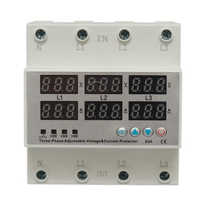 Relè digitale di sicurezza 4P 63A 300V trifase per monitoraggio e protezione da sottotensione e sovratensione Suntree