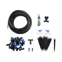 Kit completo per irrigazione a goccia con tubo da 19 m, ugelli, rubinetti e aste di fissaggio (37 pezzi)