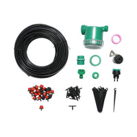 Kit completo per irrigazione a goccia con tubo da 25 m, timer, ugelli, connettori e aste di fissaggio (66 pezzi)