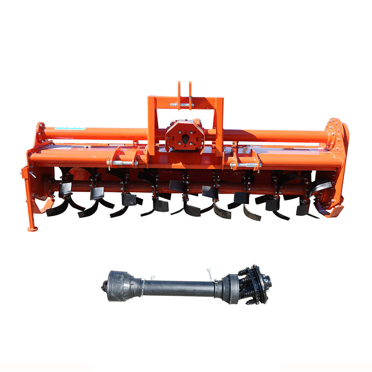 FRESATRICE AGRICOLA PER TRATTORE - 220 CM DI LAVORO, 54 LAME, ATTACCO A 3 PUNTI, ALBERO CARDANICO CON FRIZIONE INCLUSO, ZAPPATRICE PER TRATTORE