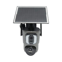 Telecamera di sorveglianza con lente doppia 6 MP, 4G, WIFI 2.4 GHz, pannello solare, batteria da 13.500 mAh, controllo PTZ, sensore di movimento, rilevamento umano PIR, visione notturna IR intelligente e applicazione Ubox