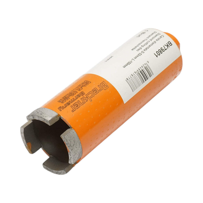 Corona diamantata 52x150mm con filettatura interna M16, foratura a secco per mattoni Breckner Germany