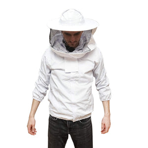 Camicetta apicola bianca con maschera protettiva, taglia XXL