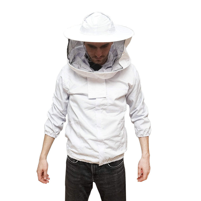 Camicetta apicola bianca con maschera protettiva, taglia XXL