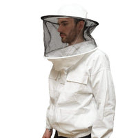 Camicetta apicola bianca con maschera protettiva, taglia L